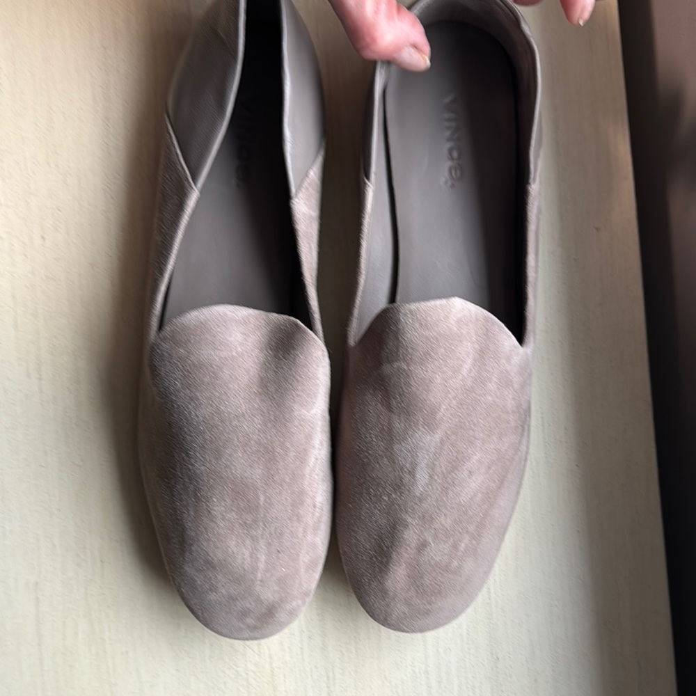 Vince Women's Taupe Suede Loafers